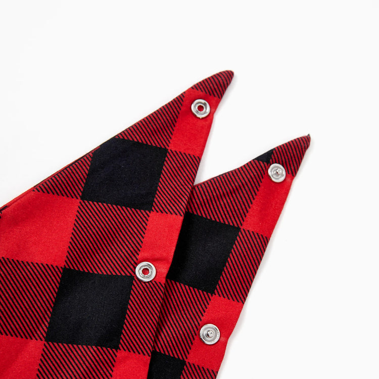 Christmas Matching Family Pajamas Set Allover Red Grid Print Long-sleeve PJS with Christmas Socks Red