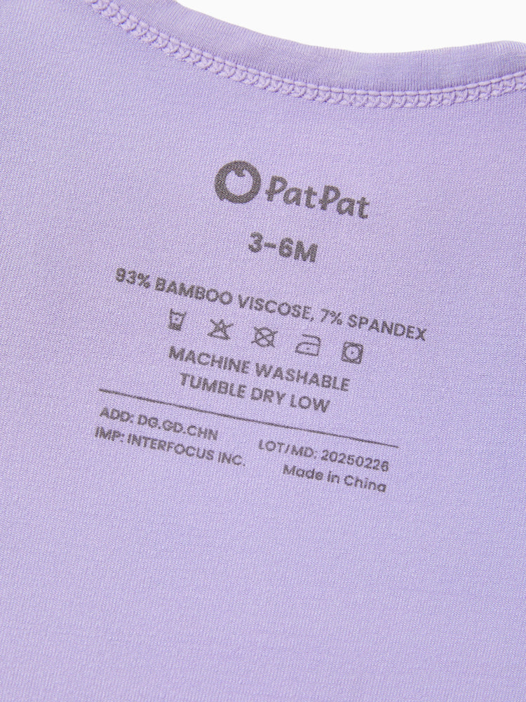 Bamboo Baby Bodysuits 2-piece Flora Long Sleeve Rompers for Baby Girls Infant Purple