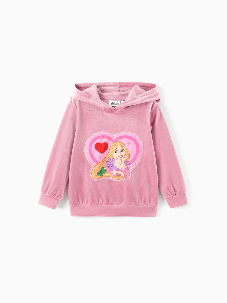 Disney Princess Toddler Girl Rapunzel 2pcs Fleece Sweatshirt and Flared Pants Set Pink