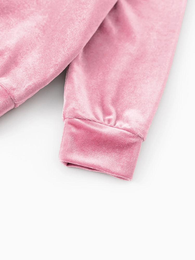 Disney Princess Toddler Girl Rapunzel 2pcs Fleece Sweatshirt and Flared Pants Set Pink