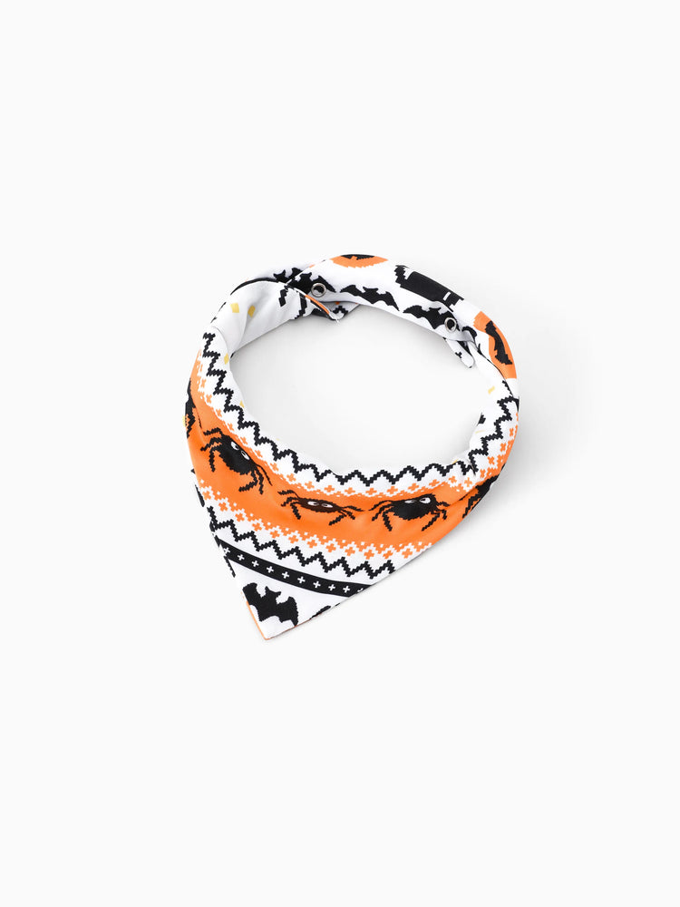 Pyjama d'Halloween Pixel-art imprimé citrouille/araignée, ensemble de pyjama familial assorti orange