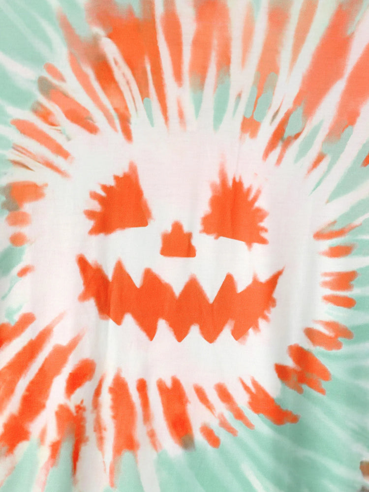 Pyjama d'Halloween assorti pour toute la famille, imprimé citrouille tie-dye, orange