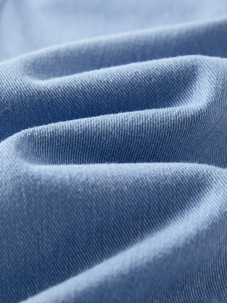 Pantalon en jean pour enfant, taille élastique, doux, extensible, confortable, avec poches, bleu clair