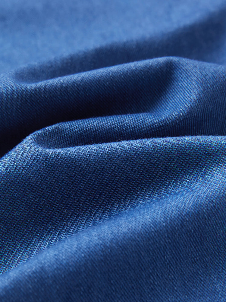 Pantalon en jean pour enfant, taille élastique, doux, extensible, confortable, avec poches, bleu foncé