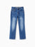 Kids Pull On Elastic Waist Denim Jeans Soft Stretch Comfortable Everyday Pants with Pockets Blue