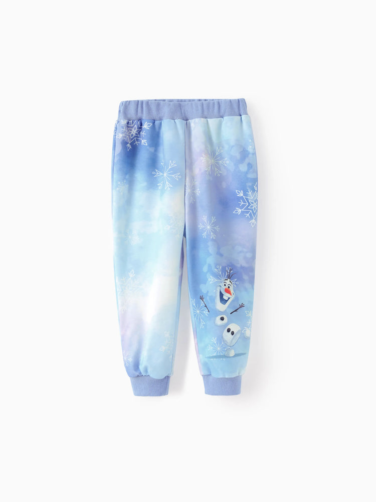 Disney Frozen Elsa&Olaf Toddler/Kid Girl 2pcs Tie dye Sweatshirt and Sweatpants Set Blue