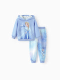 Disney Frozen Elsa&Olaf Toddler/Kid Girl 2pcs Tie dye Sweatshirt and Sweatpants Set Blue