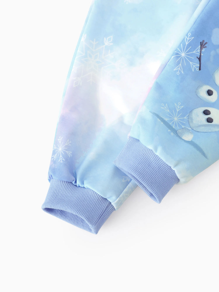 Disney Frozen Elsa&Olaf Toddler/Kid Girl 2pcs Tie dye Sweatshirt and Sweatpants Set Blue