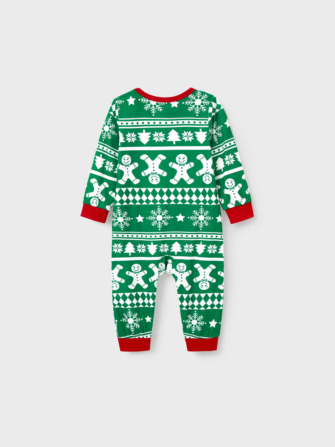 Weihnachten Passendes Familienpyjama-Set Lebkuchen und Weihnachtsbaum Print Grün PJS mit Weihnachtssocken grün