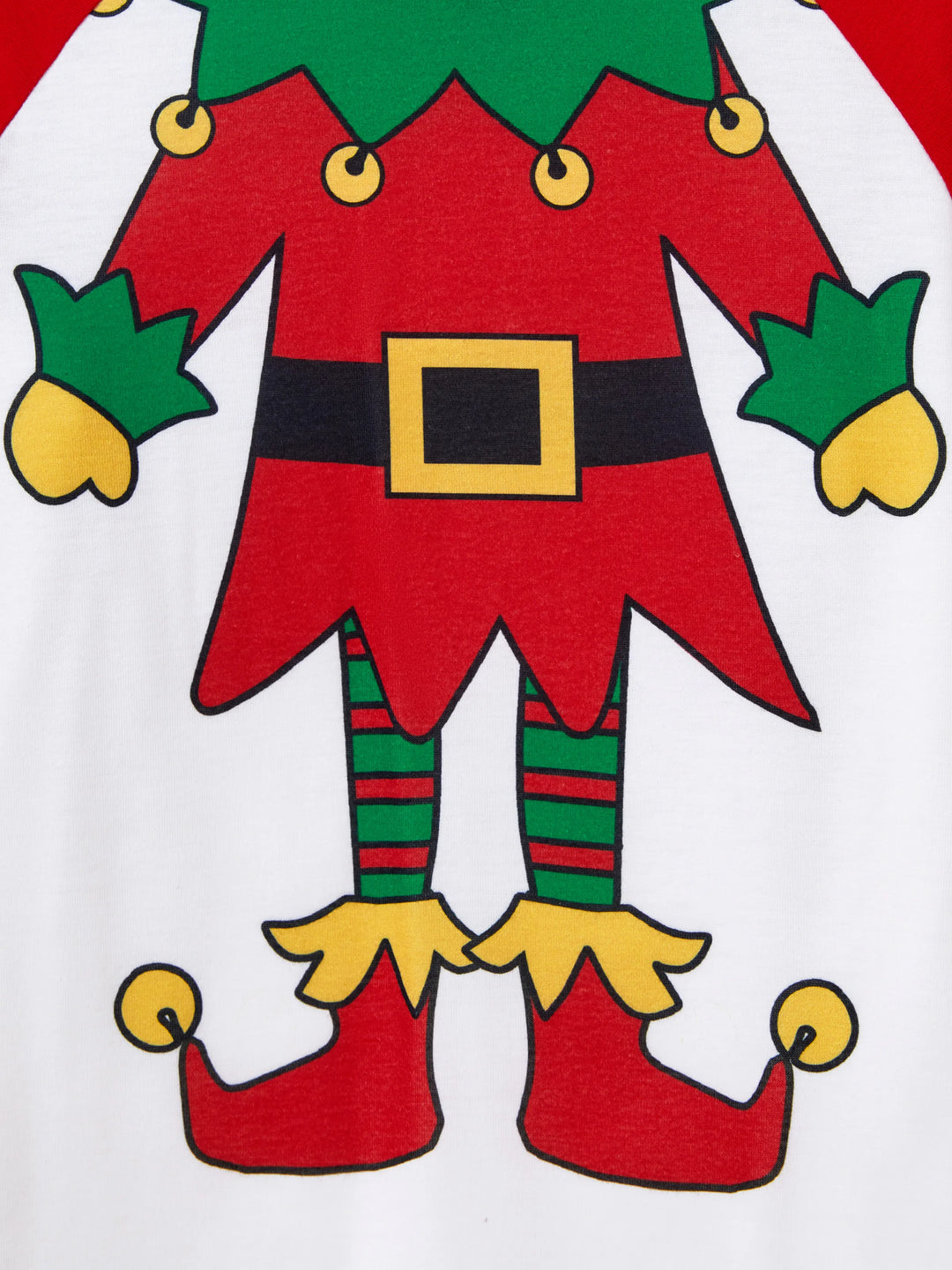 Conjunto de pijama familiar navideño a juego con estampado de duende navideño y calcetines navideños rojos
