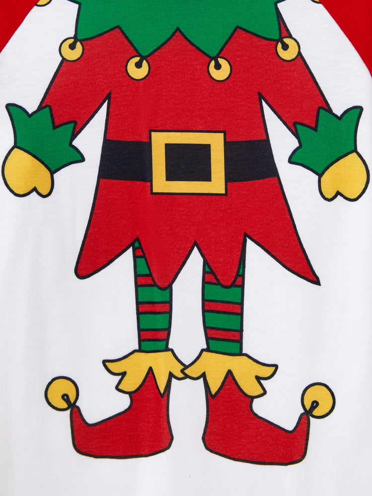 Ensemble pyjama de Noël assorti pour toute la famille, imprimé elfe de Noël et chaussettes de Noël rouges