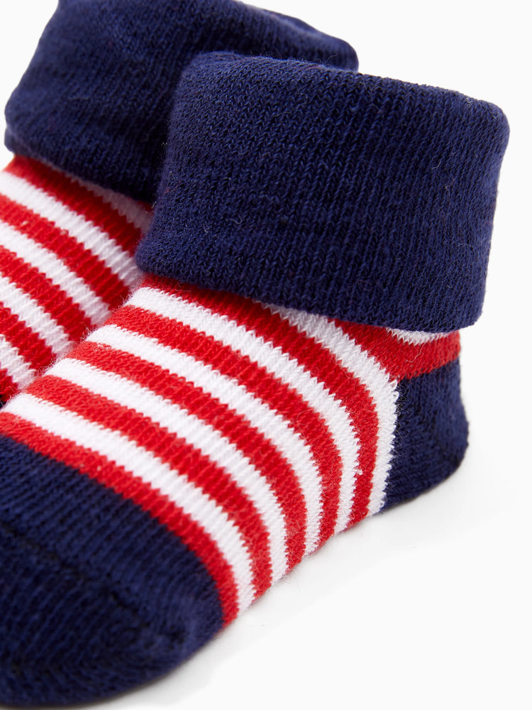 Baby Boy 3-Pack Cotton Slip Resistant Socks Color-A