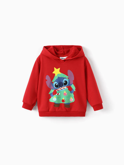 Disney Stitch Christmas Kid Boy/Girl 46% Cotton Childlike Hooded Sweatshirt Red