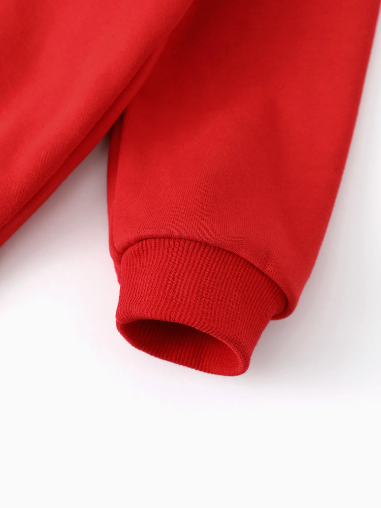 Disney Stitch Christmas Kid Boy/Girl 46% Cotton Childlike Hooded Sweatshirt Red