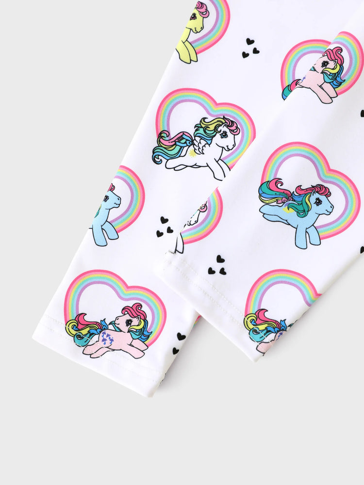 Ensemble 2 pièces t-shirt et leggings à imprimé cœur My Little Pony pour petite fille, rose