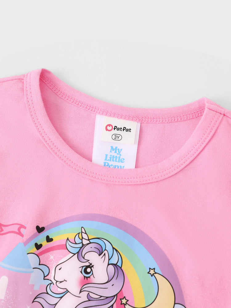 Ensemble 2 pièces t-shirt et leggings à imprimé cœur My Little Pony pour petite fille, rose