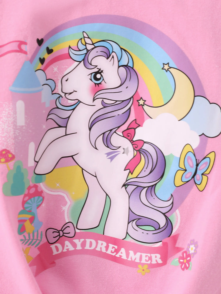 Ensemble 2 pièces t-shirt et leggings à imprimé cœur My Little Pony pour petite fille, rose
