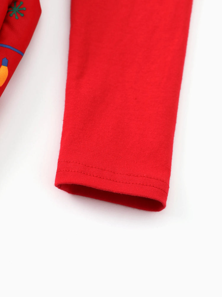 Robe de Noël Peppa Pig à manches flottantes pour petite fille, rouge