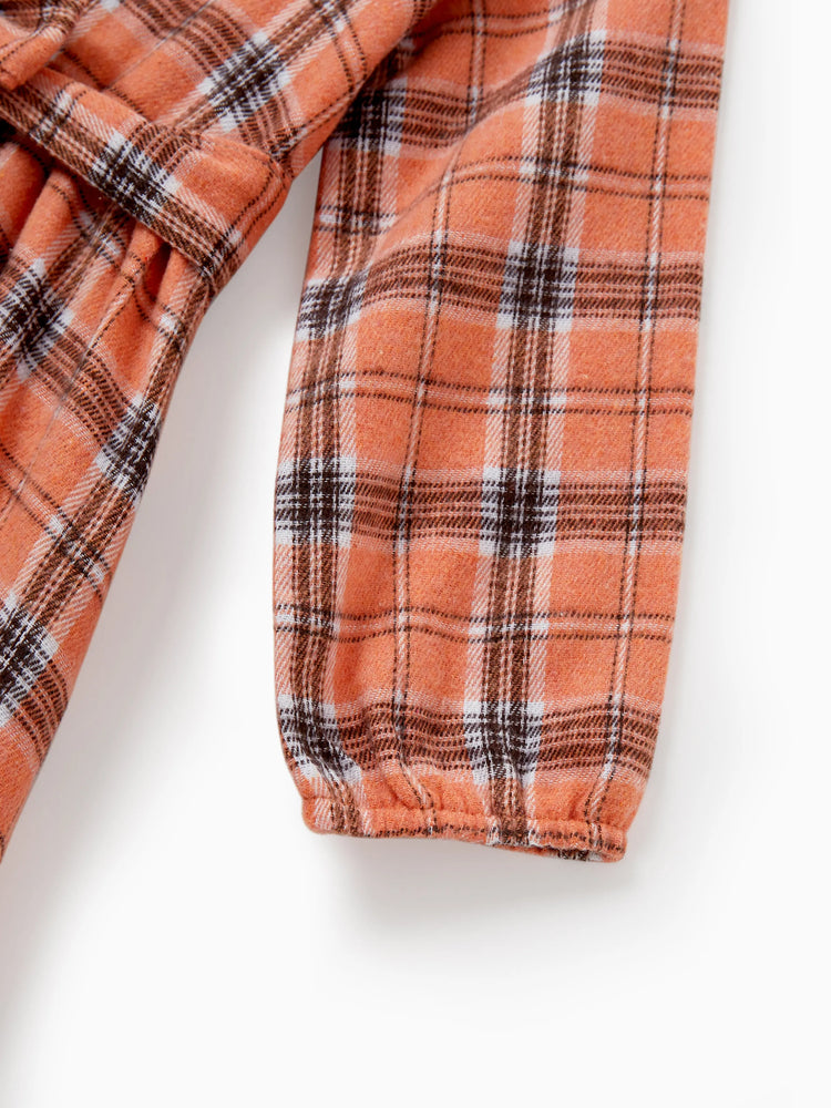 Costume d'Halloween en polyester et coton, tenues familiales assorties, orange et rouge