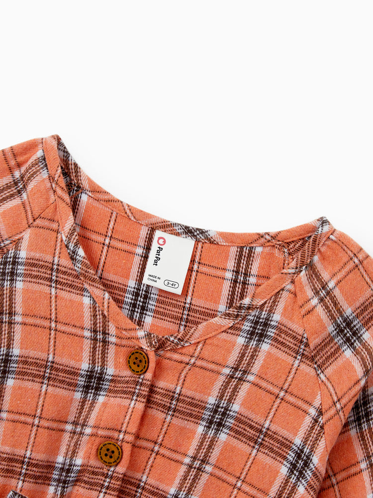 Costume d'Halloween en polyester et coton, tenues familiales assorties, orange et rouge