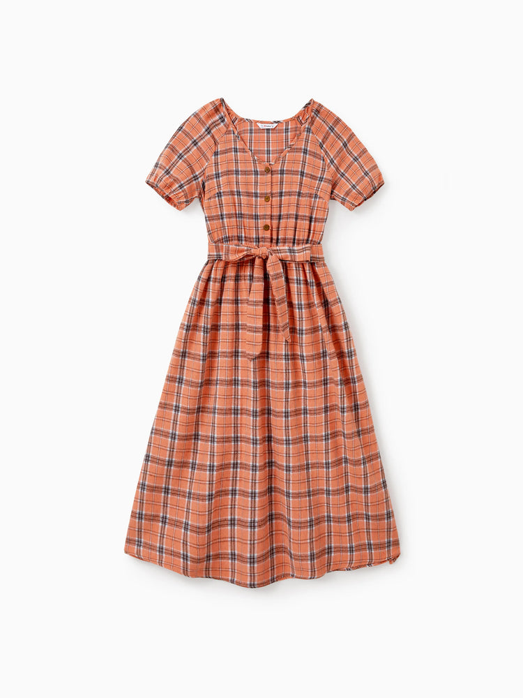 Costume d'Halloween en polyester et coton, tenues familiales assorties, orange et rouge