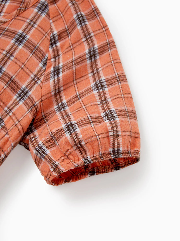 Costume d'Halloween en polyester et coton, tenues familiales assorties, orange et rouge