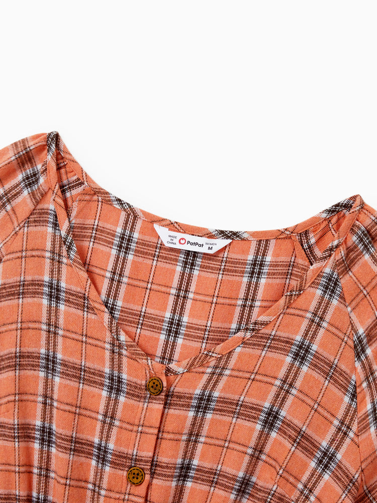 Costume d'Halloween en polyester et coton, tenues familiales assorties, orange et rouge