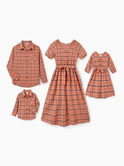 Halloween Polyester Cotton Suit Family Matching Outfits Orange red