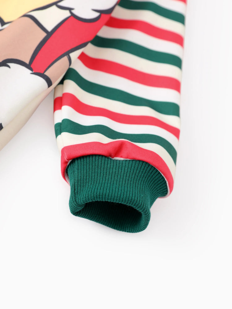 Disney Winnie the Pooh Christmas Toddler Boy 2pcs Striped Sweatshirt and Pants Set Green