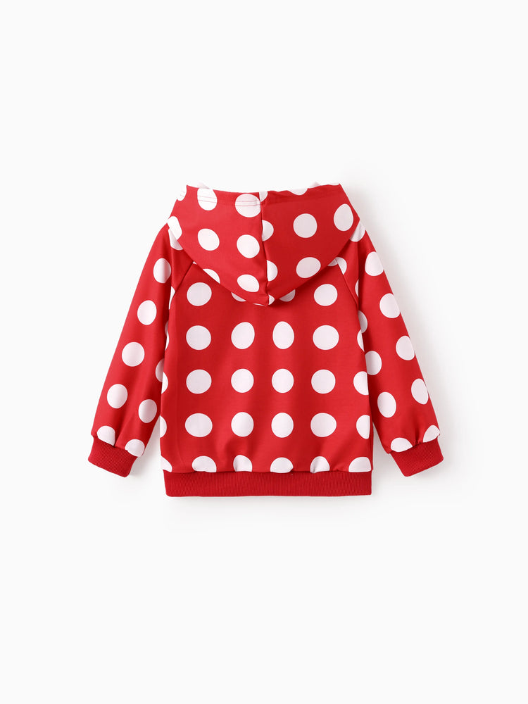 Disney Mickey and Friends Kleinkind/Kinder Mädchen 2tlg Minnie Polka Dot Kapuzenoberteil und Leggings Set  rot