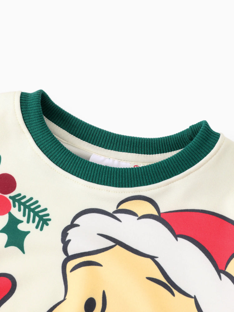 Disney Winnie the Pooh Christmas Toddler Boy 2pcs Striped Sweatshirt and Pants Set Green