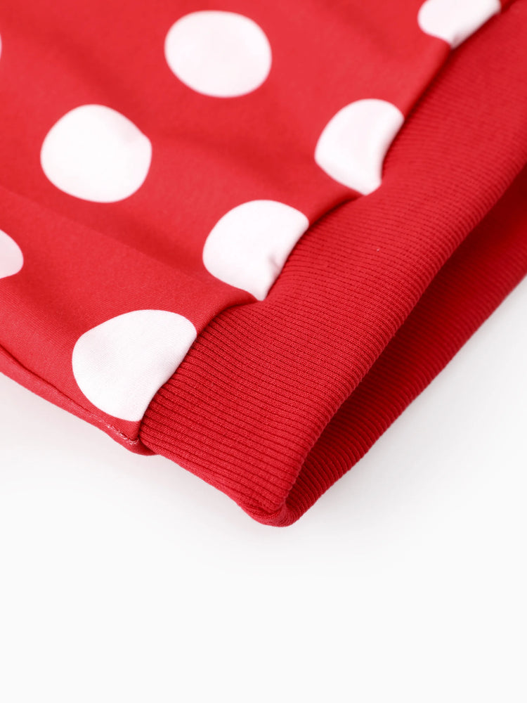 Disney Mickey and Friends Kleinkind/Kinder Mädchen 2tlg Minnie Polka Dot Kapuzenoberteil und Leggings Set  rot