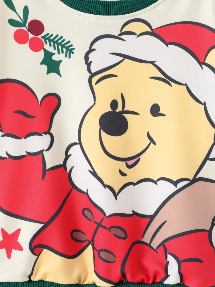 Disney Winnie the Pooh Christmas Toddler Boy 2pcs Striped Sweatshirt and Pants Set Green