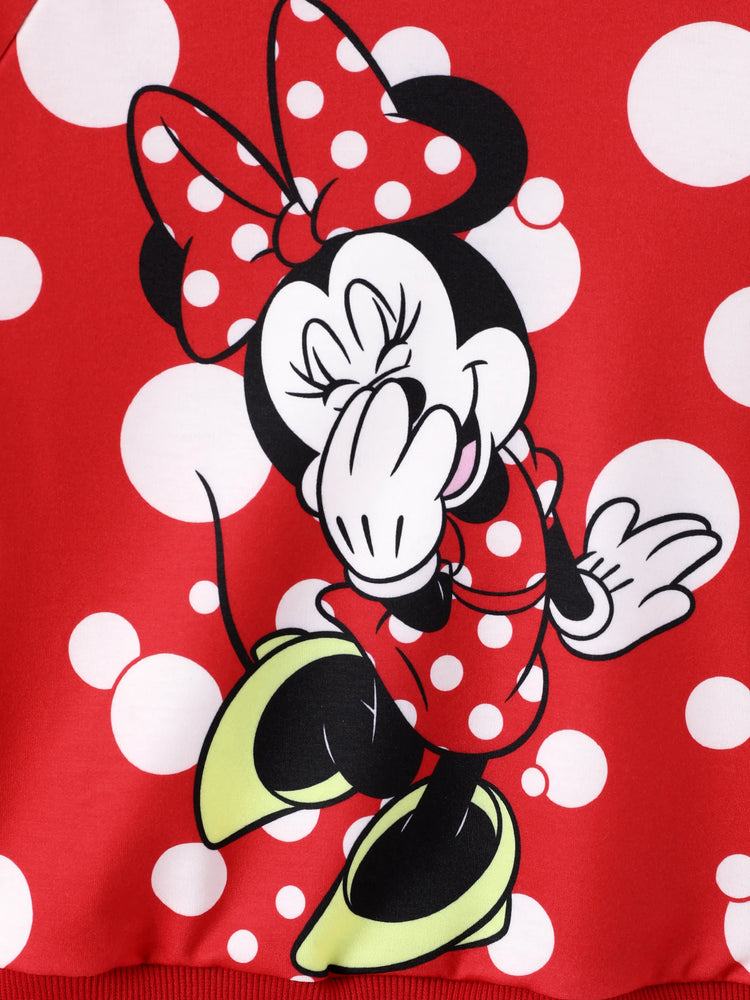 Disney Mickey and Friends Kleinkind/Kinder Mädchen 2tlg Minnie Polka Dot Kapuzenoberteil und Leggings Set  rot