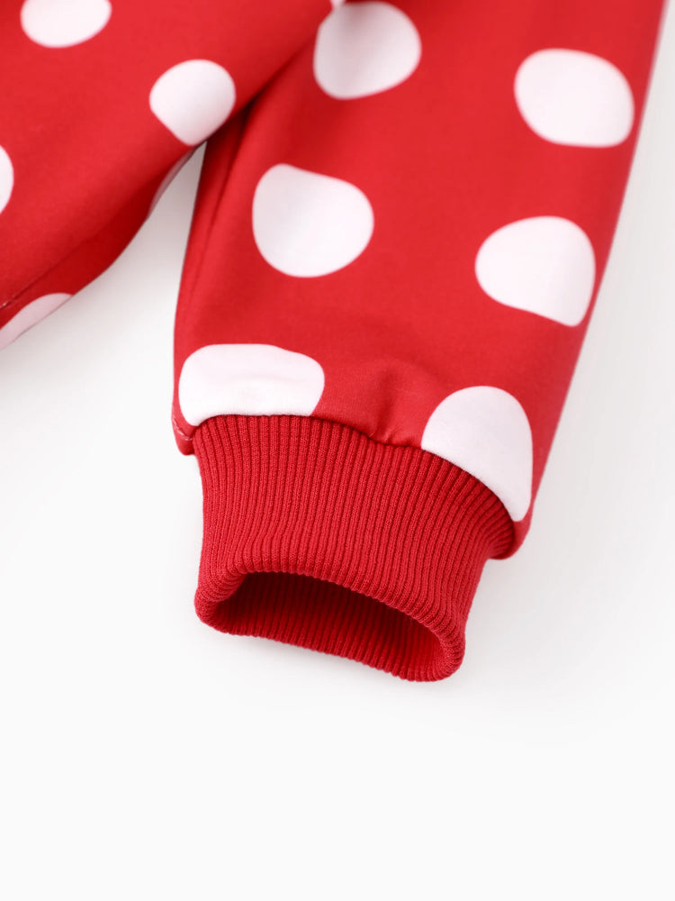 Disney Mickey and Friends Kleinkind/Kinder Mädchen 2tlg Minnie Polka Dot Kapuzenoberteil und Leggings Set  rot