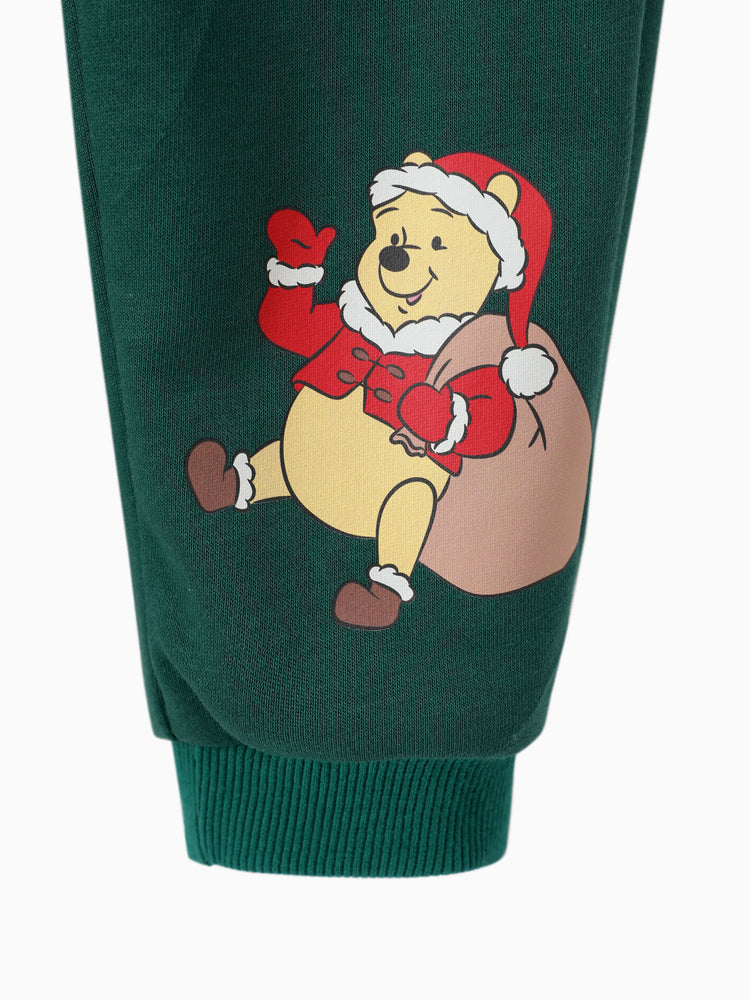 Disney Winnie the Pooh Christmas Toddler Boy 2pcs Striped Sweatshirt and Pants Set Green