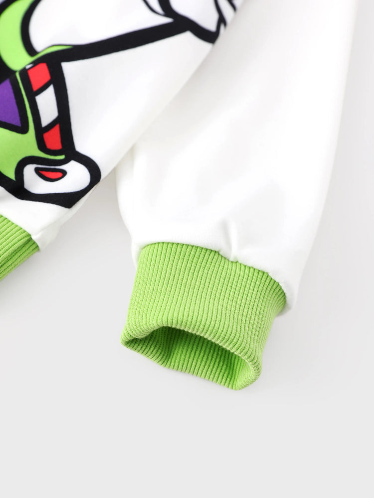 Toy Story Toddler Boy Buzz Lightyear Ribbed Cuffs Hooded Top White