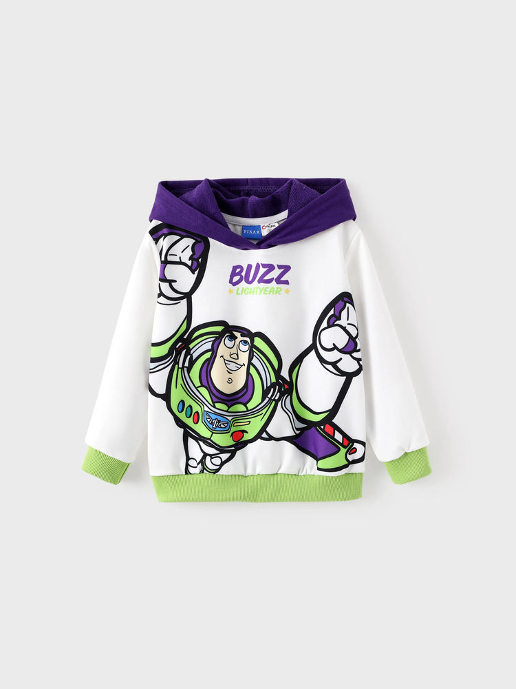 Toy Story Toddler Boy Buzz Lightyear Ribbed Cuffs Hooded Top White
