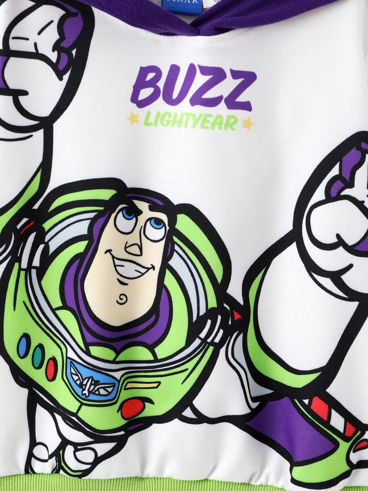 Toy Story Toddler Boy Buzz Lightyear Ribbed Cuffs Hooded Top White