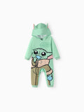 Star Wars Baby Boy Yoda Cotton Blend Hoodie Jumpsuit Light Green
