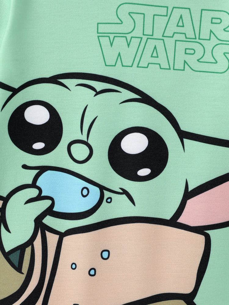 Star Wars Baby Boy Yoda Cotton Blend Hoodie Jumpsuit Light Green