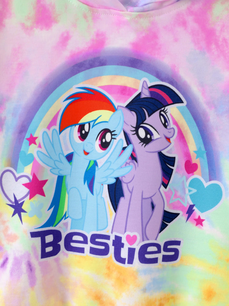 Sweat-shirt à capuche tie-dye multicolore pour petite fille My Little Pony