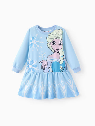 Disney Frozen Toddler/Kid Girl Elsa Gathered Waist Dress Blue Light Blue