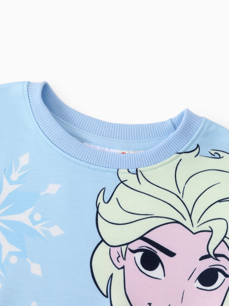 Robe Elsa à taille froncée pour petite fille Disney La Reine des Neiges, bleu clair