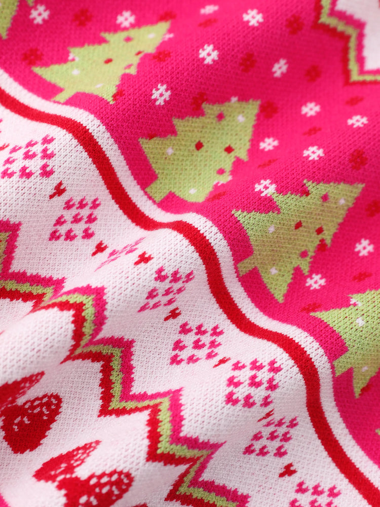 Pull de Noël Disney Mickey et ses amis pour petite fille, imprimé Fair Isle Minnie, rose vif