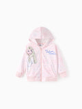Disney Frozen Toddler Girl Elsa Front Zipper Closure and Kangaroo Pocket Hooded Jacket Pink