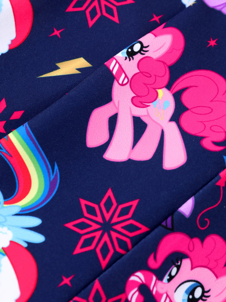 Ensemble 2 pièces sweat-shirt à volants et leggings évasés My Little Pony pour petite fille, rose vif