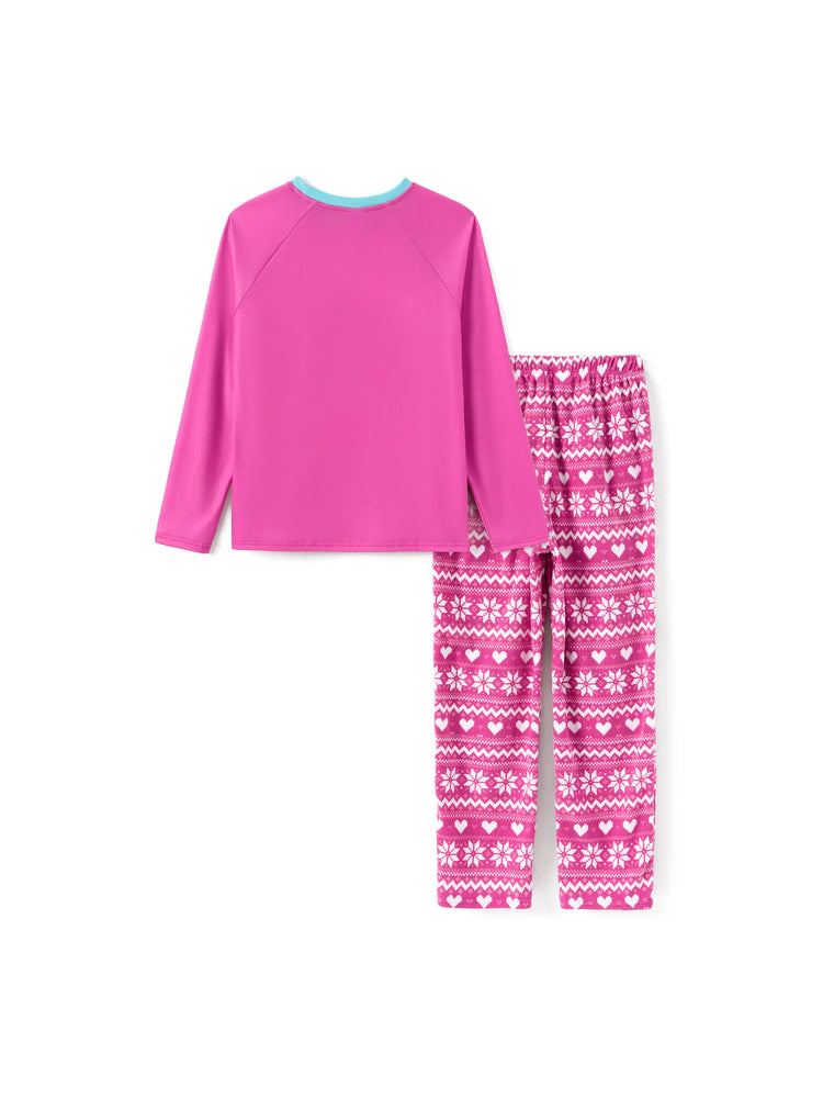 Barbie Weihnachten Mama und ich Schneeflocken-Print Pyjama-Set Fuchsie