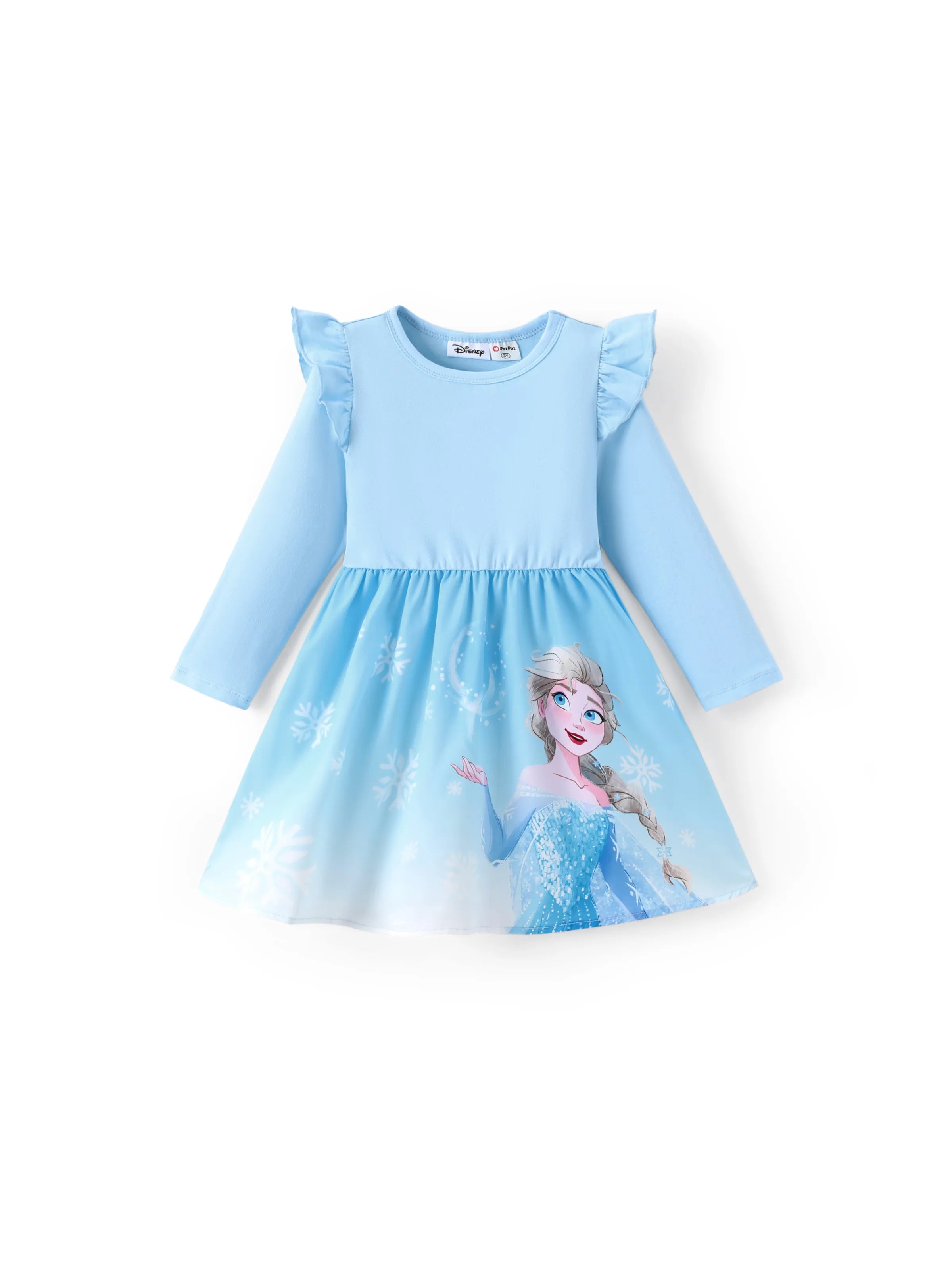 Disney Frozen Toddler Girl Elsa Colorblock Flutter-sleeve Ruffle Dress Light Blue Disney Frozen Toddler Girl Elsa Colorblock Flutter-sleeve Ruffle Dress Light Blue