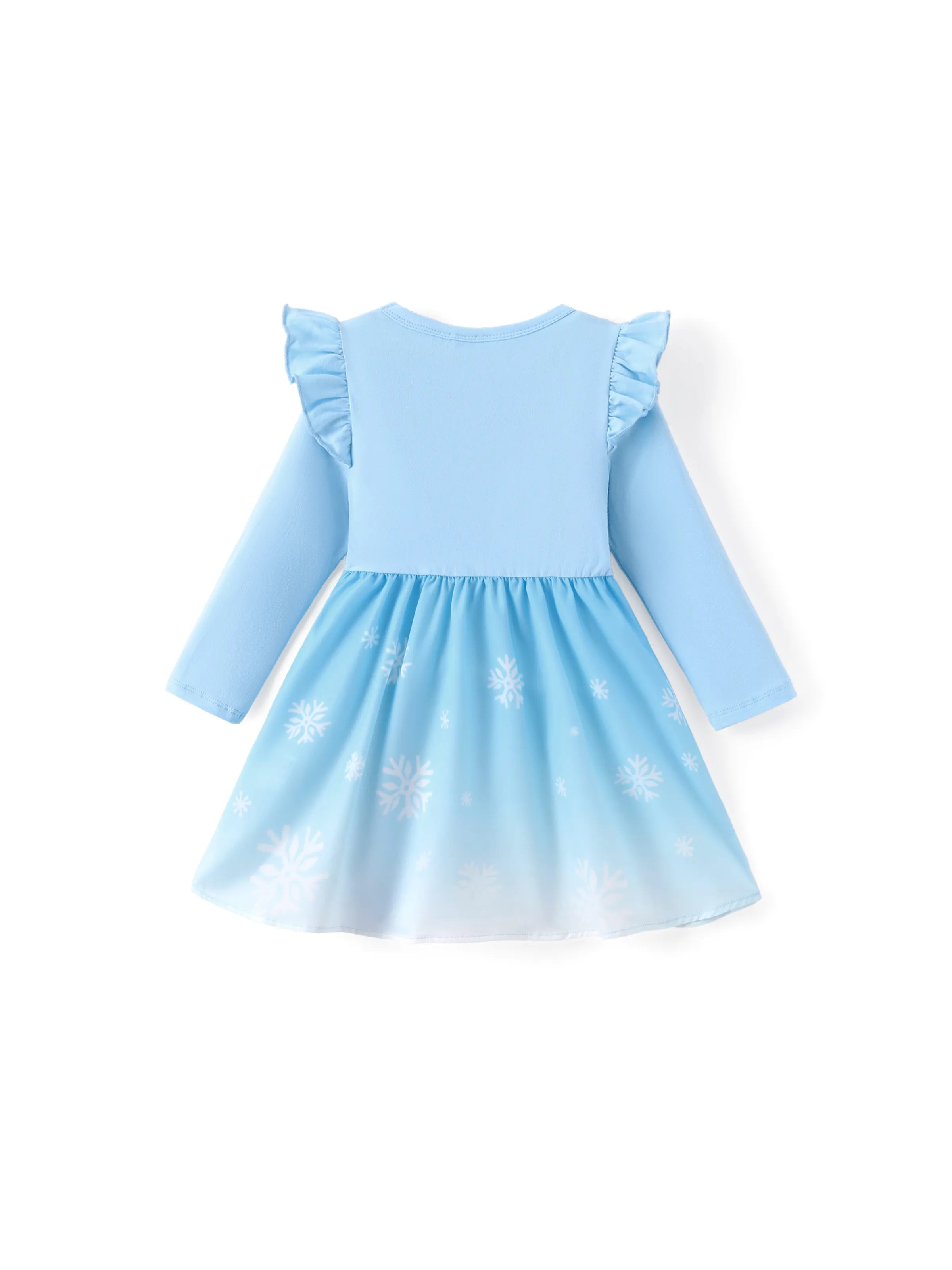 Disney Frozen Toddler Girl Elsa Colorblock Flutter-sleeve Ruffle Dress - PatPat Disney Frozen Toddler Girl Elsa Colorblock Flutter-sleeve Ruffle Dress - PatPat
